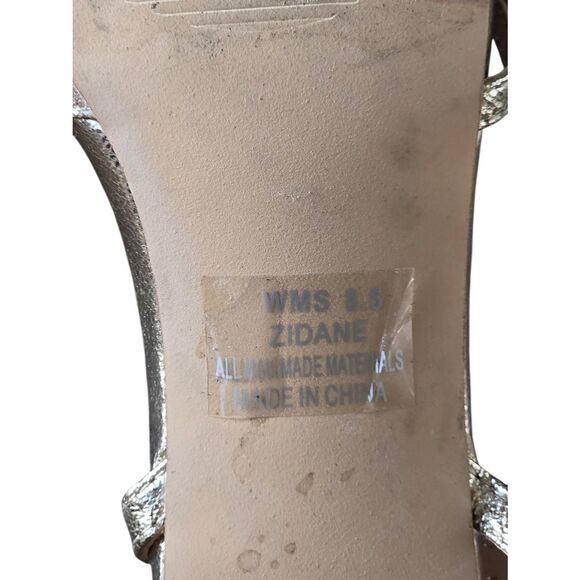 DV Dolce Vita Bow Ankle Strap Sandals Size 8.5 Gold Open Toe Dress Heels - Picture 6 of 8